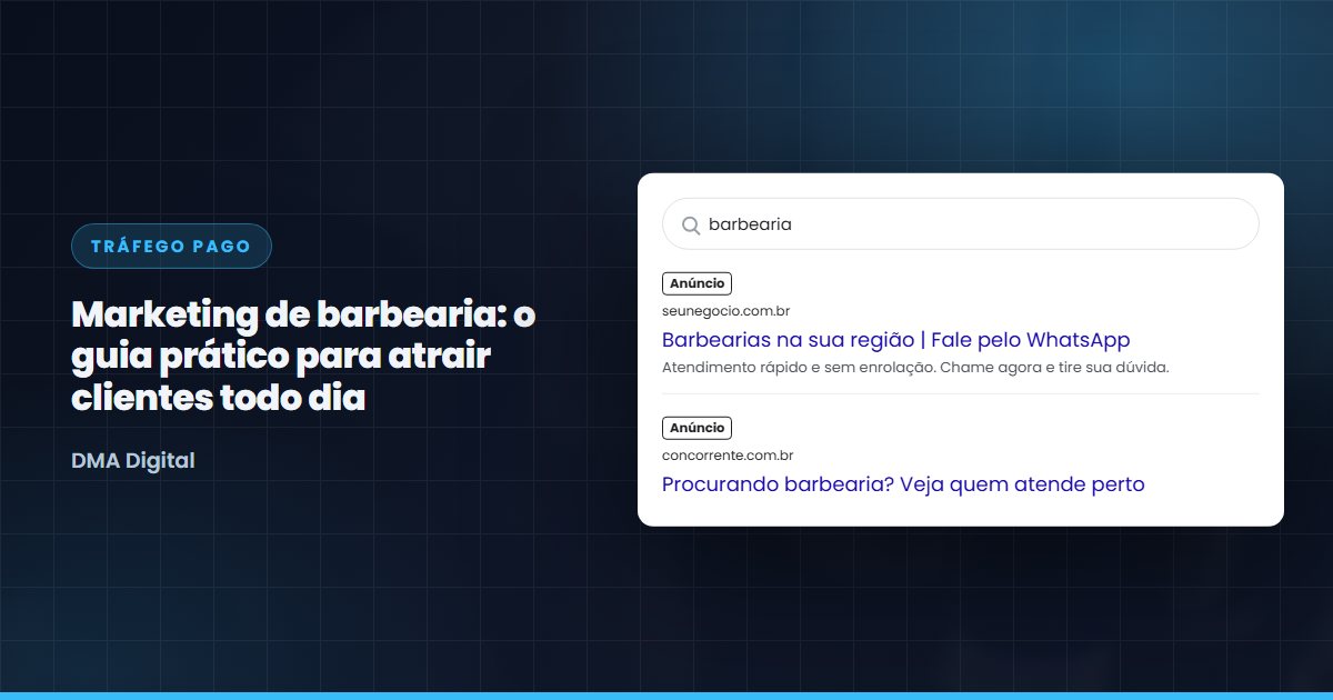Busca do Google com anúncios de barbearias
