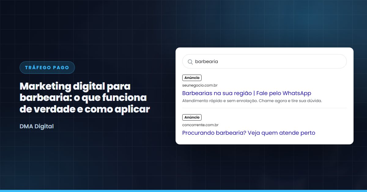 Busca do Google com anúncios de barbearias