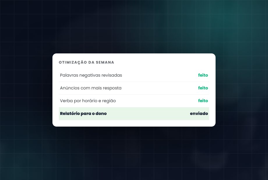 Otimização semanal: Atenção de especialista, sem fila